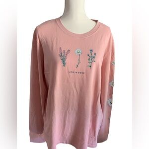 NWT Life is good  Do what you love long sleeve floral T shirt XL